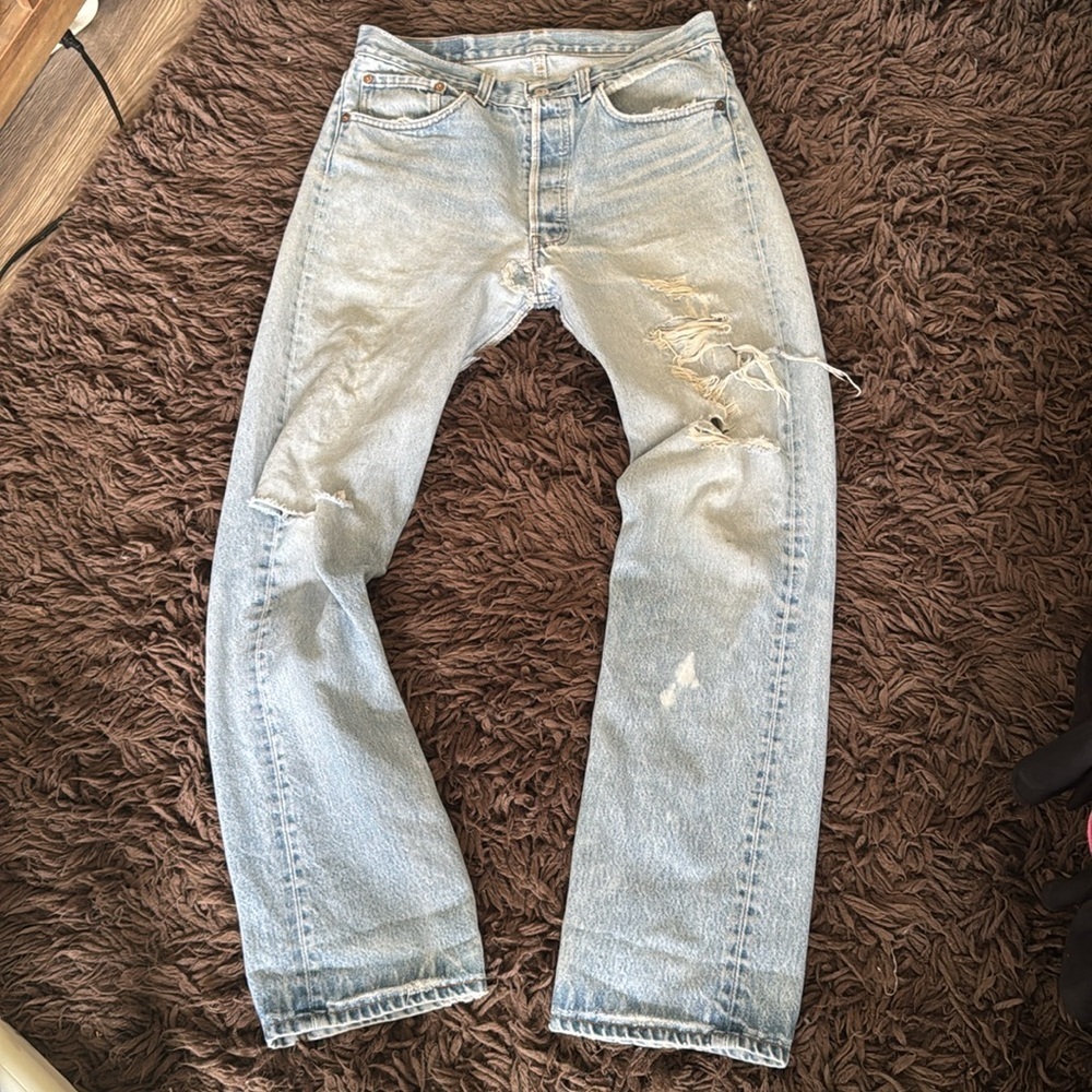 Vintage Selvedge Levi's 501xx Shrink To Fit Jeans Two Horse Patch
